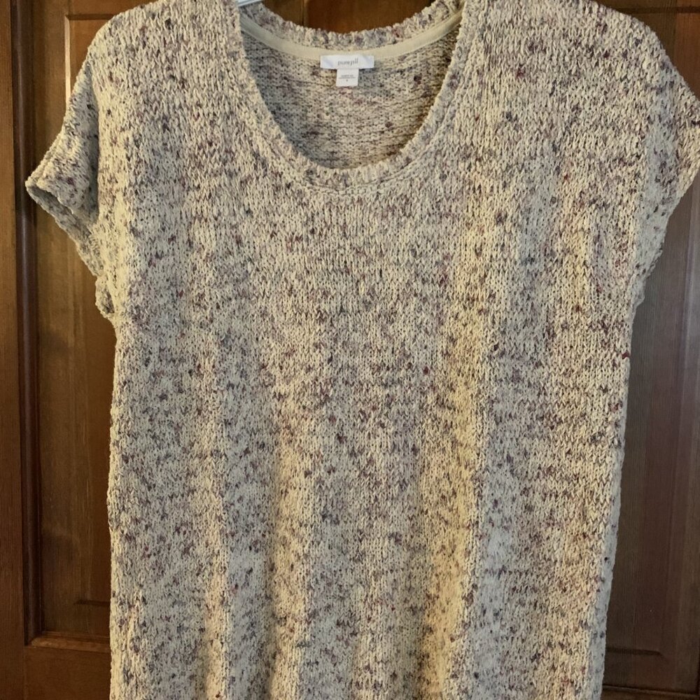 Brand New J. Jill Pure Jill soft cassis tweed short sleeve sweater